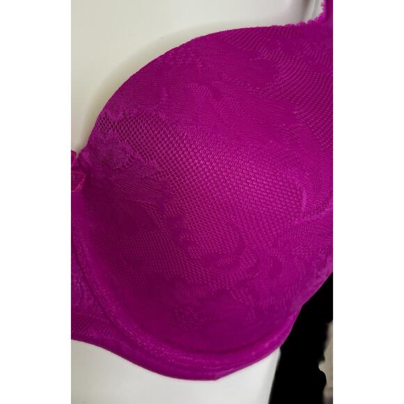 Victoria's Secret Bra 38D Body By Victoria Fuchsia Lace Color Adjustable Straps - Picture 4 of 10